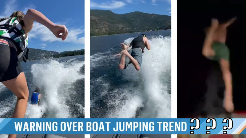 Tiktok jumping off Boats Challenge examples.