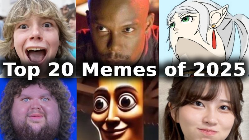 Six examples of some of the top 20 memes of 2025.