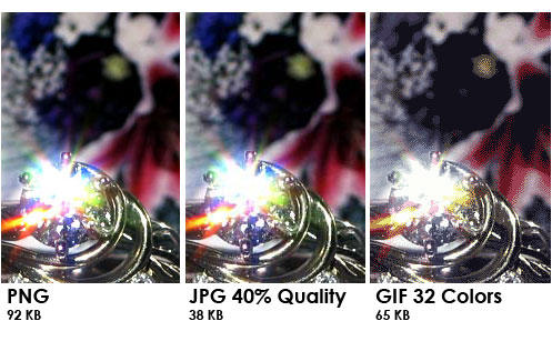 same image in jpg, png and GIF formats to show their different qualities and sizes