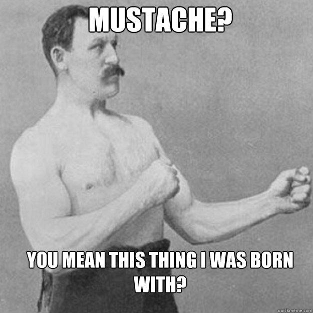 MUSTACHE YOU MEAN THIS THINGIWAS BORN WITH? quickmeme.com