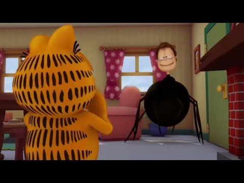 Garfield Chased By An Giant Enemy Spiders Meme Full Scene