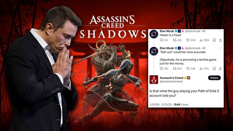 Elon Musk Gets Ratioed By The Official 'Assassin's Creed' Account On X After Calling Streamer Hasan Piker 'A Fraud'