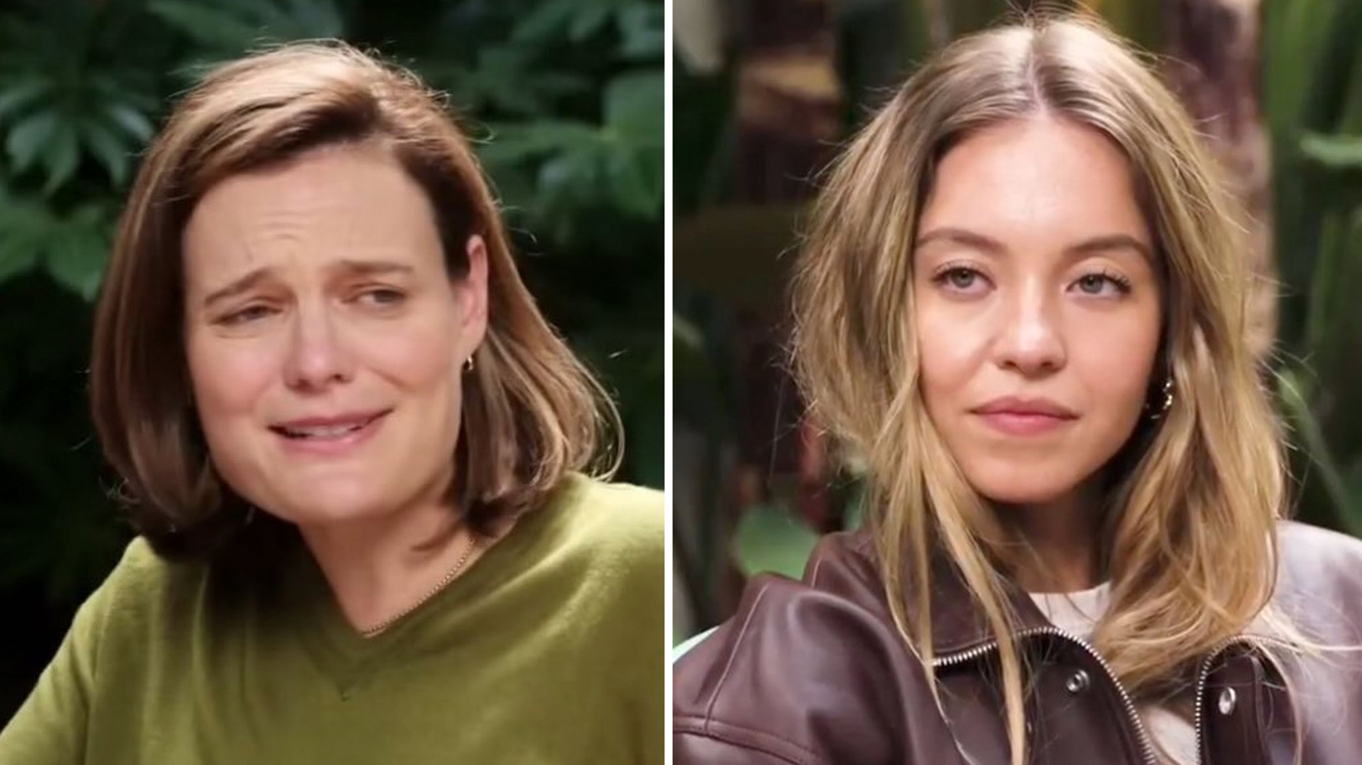 Sydney Sweeney meme with interviewer Katherine Stoeffel