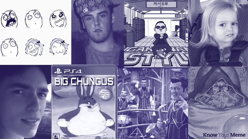 Timeline of major memes from 2010 to 2022.