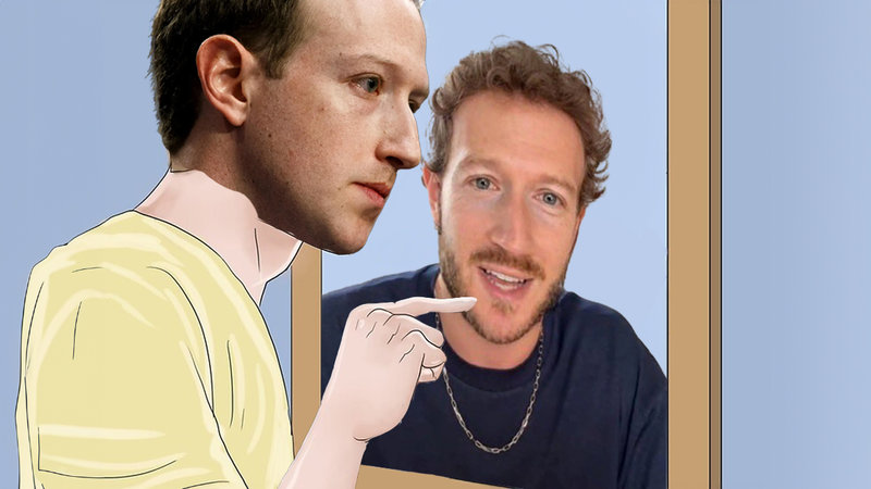 Mark Zuckerberg evolution meme.