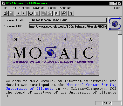 Mosaic, the orginial web browser that let you view GIFs